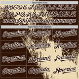 Custom Cream Brown-White 3D Pattern Design Abstract Brush Stroke Authentic Baseball Jersey