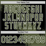 Custom Olive Black-White 3D Pattern Design Abstract Brush Stroke Authentic Baseball Jersey