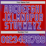 Custom Purple Red-White 3D Pattern Design Abstract Brush Stroke Authentic Baseball Jersey