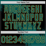 Custom Midnight Green Black-Old Gold 3D Pattern Design Abstract Brush Stroke Authentic Baseball Jersey