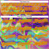 Custom Gray Orange-Neon Green 3D Pattern Design Rave Psychedelic Neon Fluid Art Authentic Baseball Jersey