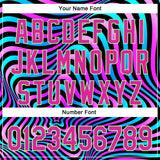 Custom Black Deep Pink-Pea Green 3D Pattern Design Rave Psychedelic Fluid Art Authentic Baseball Jersey