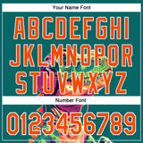 Custom Teal Orange-White 3D Pattern Design Rave Psychedelic Dinosaur Authentic Baseball Jersey