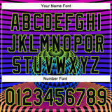 Custom Black Neon Green 3D Pattern Design Rave Psychedelic Geometry Authentic Baseball Jersey