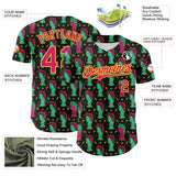 Custom Black Hot Pink-Light Yellow 3D Pattern Design Rave Psychedelic Sculpture Authentic Baseball Jersey