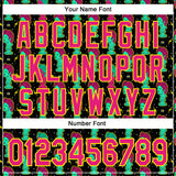 Custom Black Hot Pink-Light Yellow 3D Pattern Design Rave Psychedelic Sculpture Authentic Baseball Jersey
