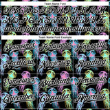 Custom Black White 3D Pattern Design Rave Psychedelic Jellyfish Authentic Baseball Jersey
