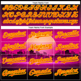 Custom Purple Orange-Light Yellow 3D Pattern Design Rave Psychedelic Futuristic Music Authentic Baseball Jersey