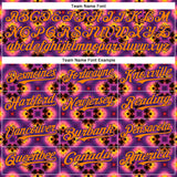 Custom Purple Bay Orange-Dark Purple 3D Pattern Design Rave Psychedelic Flower Authentic Baseball Jersey