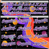 Custom Black Purple-White 3D Pattern Design Space Galaxy Star Authentic Baseball Jersey