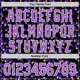 Custom Black Medium Purple-White 3D Pattern Design Galaxy Star Meteor Authentic Baseball Jersey