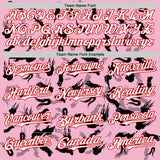 Custom Light Pink White-Red 3D Pattern Design Graffiti Ink Brush Stroke Authentic Baseball Jersey