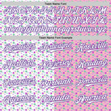 Custom Light Pink White-Purple 3D Pattern Design Pixel Universe Authentic Baseball Jersey