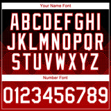 Custom Black White-Red 3D Gradient Square Shape Authentic Baseball Jersey
