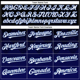 Custom Black White-Royal 3D Gradient Square Shape Authentic Baseball Jersey