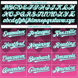 Custom Black White Pink-Aqua 3D Gradient Square Shape Authentic Baseball Jersey