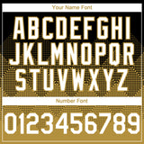 Custom Black White-Old Gold 3D Gradient Square Shape Authentic Baseball Jersey