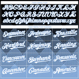 Custom Black White-Light Blue 3D Gradient Square Shape Authentic Baseball Jersey