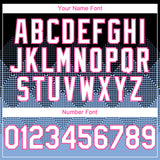 Custom Black White Light Blue-Pink 3D Gradient Square Shape Authentic Baseball Jersey