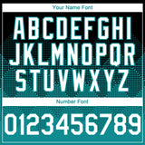 Custom Black White-Teal 3D Gradient Square Shape Authentic Baseball Jersey