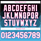 Custom Black White Sky Blue-Pink 3D Gradient Square Shape Authentic Baseball Jersey