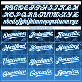 Custom Black White-Electric Blue 3D Gradient Square Shape Authentic Baseball Jersey
