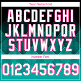 Custom Black White Aqua-Pink 3D Gradient Square Shape Authentic Baseball Jersey
