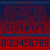 Custom Navy Red 3D Gradient Square Shape Authentic Baseball Jersey