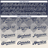 Custom Navy Cream 3D Gradient Square Shape Authentic Baseball Jersey