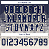 Custom Navy Cream 3D Gradient Square Shape Authentic Baseball Jersey
