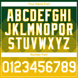 Custom Green White-Yellow 3D Gradient Square Shape Authentic Baseball Jersey