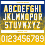 Custom Royal White-Yellow 3D Gradient Square Shape Authentic Baseball Jersey