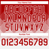 Custom Red White 3D Gradient Square Shape Authentic Baseball Jersey