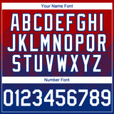 Custom Red White-Royal 3D Gradient Square Shape Authentic Baseball Jersey