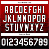 Custom Red White-Black 3D Gradient Square Shape Authentic Baseball Jersey