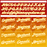 Custom Red White-Gold 3D Gradient Square Shape Authentic Baseball Jersey