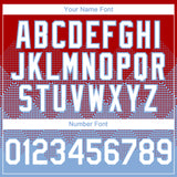 Custom Red White-Light Blue 3D Gradient Square Shape Authentic Baseball Jersey