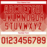 Custom Red Cream 3D Gradient Square Shape Authentic Baseball Jersey