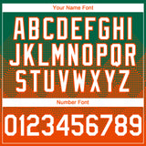 Custom Kelly Green White-Orange 3D Gradient Square Shape Authentic Baseball Jersey