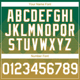 Custom Kelly Green White-Old Gold 3D Gradient Square Shape Authentic Baseball Jersey