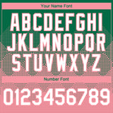 Custom Kelly Green White-Medium Pink 3D Gradient Square Shape Authentic Baseball Jersey