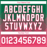 Custom Kelly Green White-Neon Pink 3D Gradient Square Shape Authentic Baseball Jersey