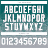 Custom Teal White-Gray 3D Gradient Square Shape Authentic Baseball Jersey
