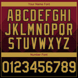 Custom Crimson Old Gold-Black 3D Gradient Square Shape Authentic Baseball Jersey