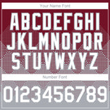 Custom Crimson White-Gray 3D Gradient Square Shape Authentic Baseball Jersey