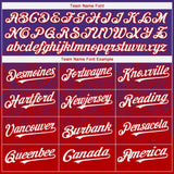 Custom Purple White-Red 3D Gradient Square Shape Authentic Baseball Jersey