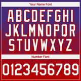 Custom Purple White-Red 3D Gradient Square Shape Authentic Baseball Jersey