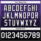 Custom Purple White-Black 3D Gradient Square Shape Authentic Baseball Jersey