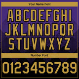 Custom Purple Old Gold-Black 3D Gradient Square Shape Authentic Baseball Jersey