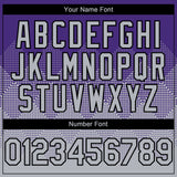 Custom Purple Gray-Black 3D Gradient Square Shape Authentic Baseball Jersey